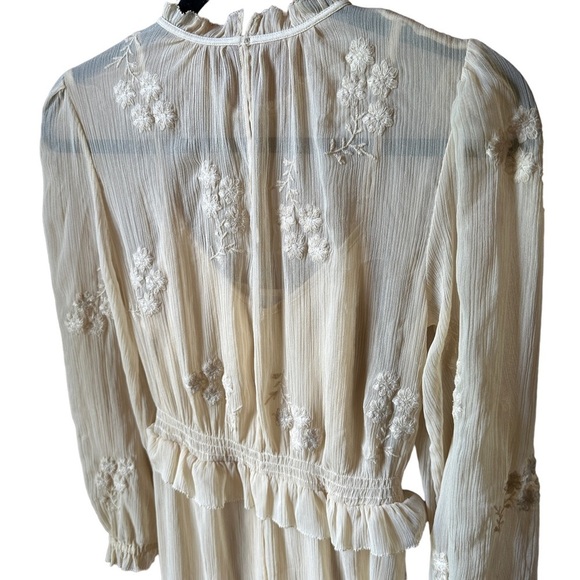 H&M Light Beige Chiffon Maxi Dress | US Size 2 - Picture 7 of 10